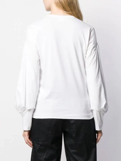 Shop Comme Des Garçons Comme Des Garçons Puffed Sleeve Sweatshirt In White