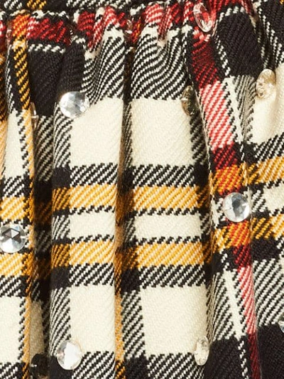 MIU MIU CHECKED PRINT SKIRT - 白色