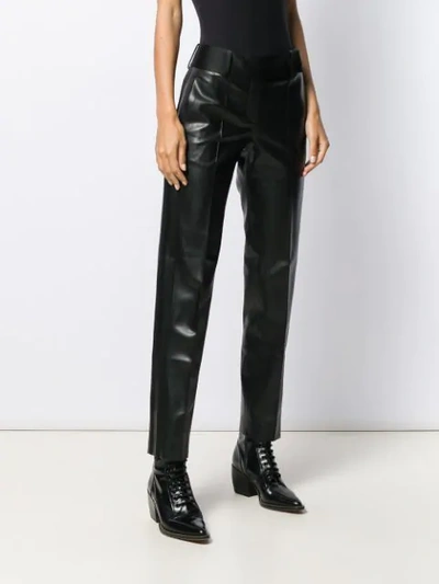 Shop Ermanno Scervino Leather Effect Trousers In Black