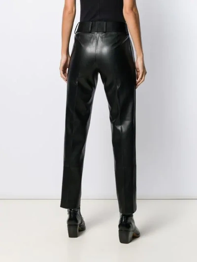 Shop Ermanno Scervino Leather Effect Trousers In Black