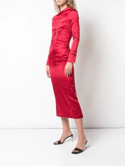 Shop Alexis Fitted Shirt Dress In Red