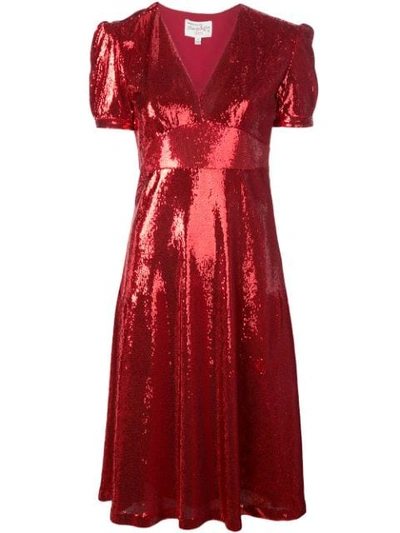 Shop Hvn Paula Sequin Dress In Red