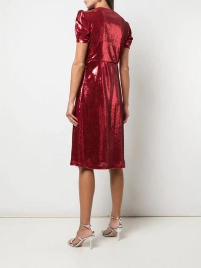 Shop Hvn Paula Sequin Dress In Red
