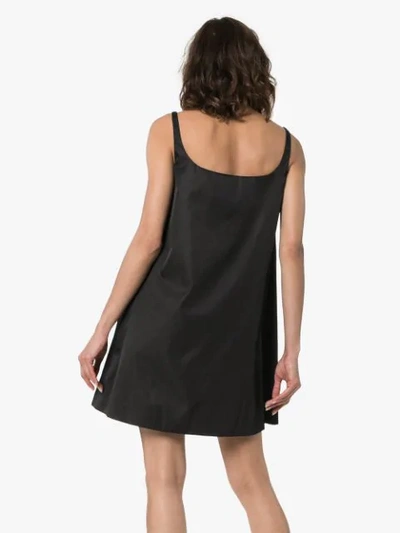 Shop Prada Triangle Logo Mini Dress In Black