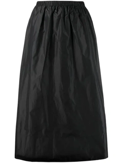 The Row Tilia Leather A line Skirt In Dark Navy ModeSens