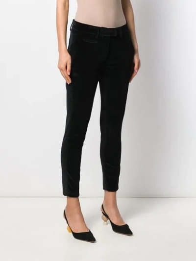 Shop Dondup Cropped Slim-fit Trousers In Black