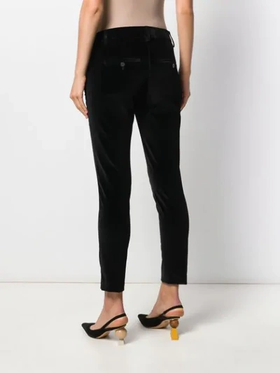 Shop Dondup Cropped Slim-fit Trousers In Black