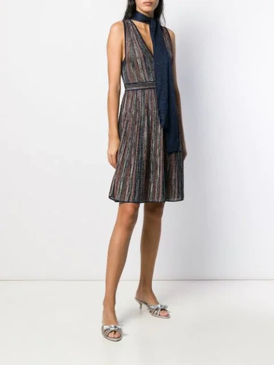 Shop M Missoni Fine Knit Dress In Blue