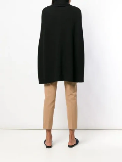 Shop Max Mara Turtle Neck Cape In Black