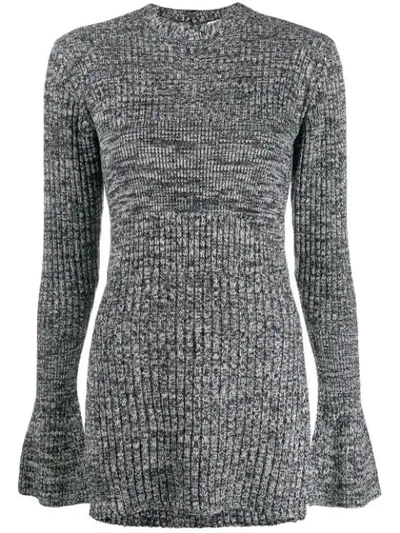 Shop Victoria Victoria Beckham Two Tone Knit Jumper In Grey