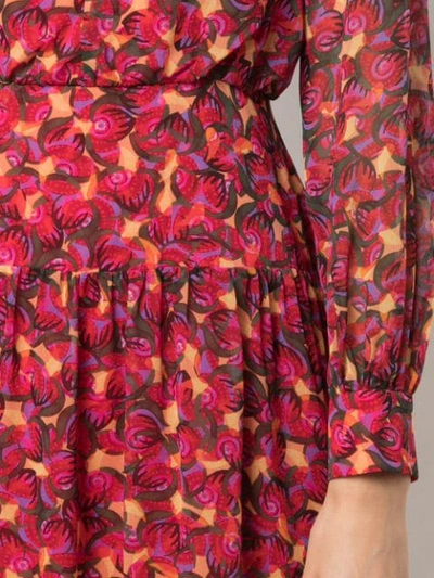 Shop Saloni Floral Print Mini Dress In Red