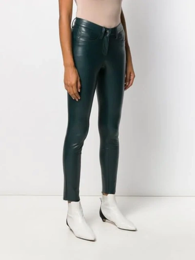 Shop Cambio Skinny Cropped Trousers In Green