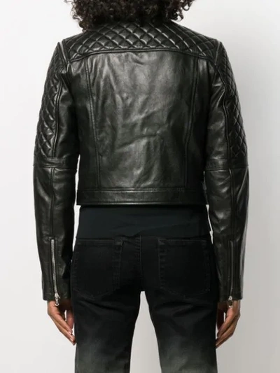 Shop Diesel Black Gold Quilted Sleeves Jacket In Black
