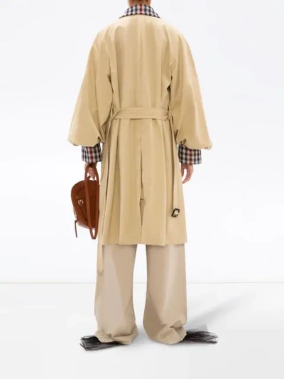 Shop Jw Anderson Contrast Check Trench Coat In Neutrals