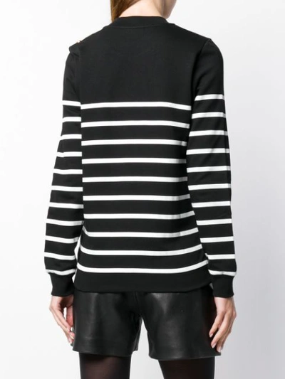 Shop Balmain Striped Sweater - Black