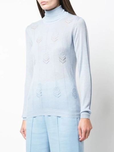 Shop Adam Lippes Roll Neck Sweater In Blue