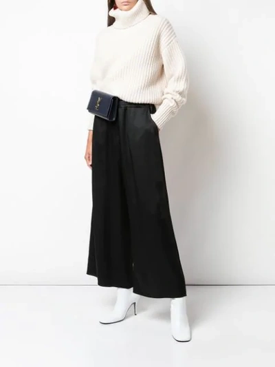 Shop Loewe High Waisted Palazzo Trousers In Blue