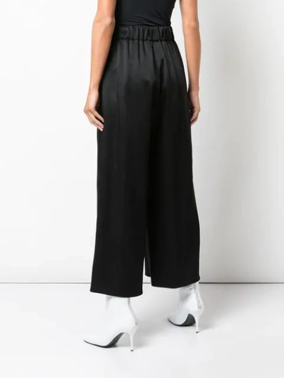 Shop Loewe High Waisted Palazzo Trousers In Blue