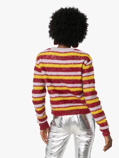 Shop Ashish Stripe Knit Jumper In Multicolour