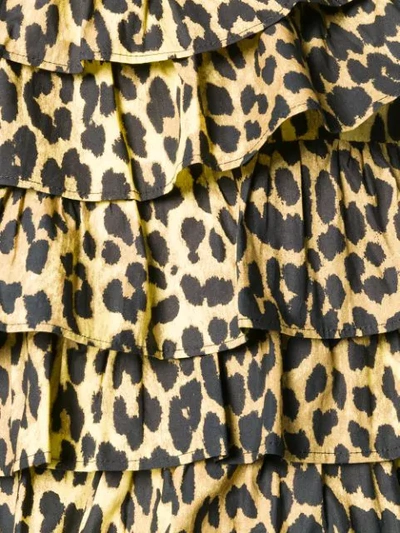 Shop Ganni Leopard Print Blouse In Yellow