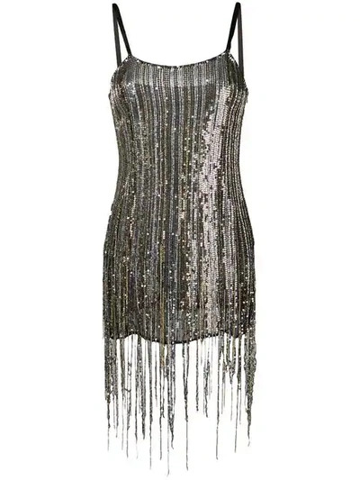 Shop Amen Sequinned Mini Dress In Silver
