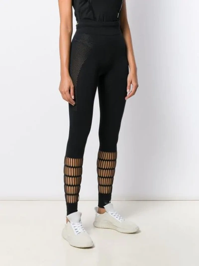 Shop Adidas By Stella Mccartney Warp Knit Leggings In Black