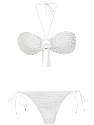 Shop Amir Slama Textured Bikini Set - White