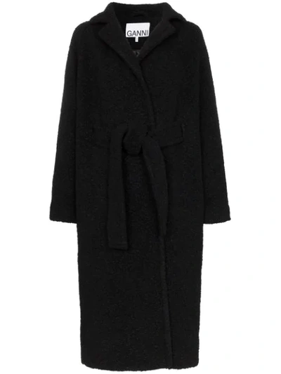 Shop Ganni Oversized Coat In Black