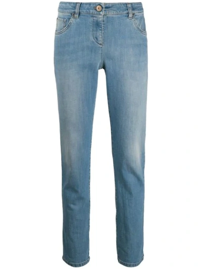 Shop Brunello Cucinelli Skinny Fit Jeans In C7717 Blue
