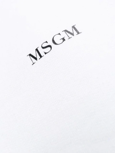 Shop Msgm Logo Printed Sweatshirt In White