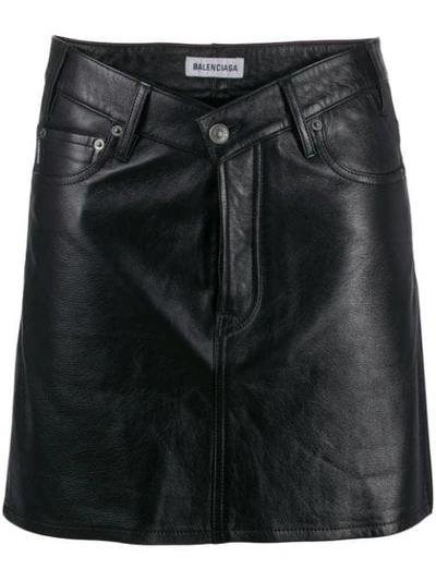Shop Balenciaga V-neck Skirt In Black