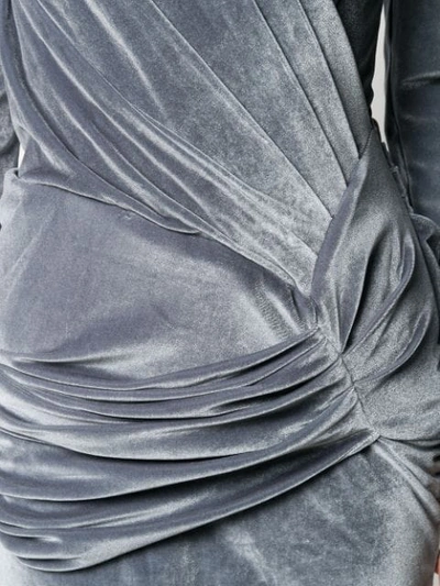 Shop Alexandre Vauthier Wrap Front Dress In Steel