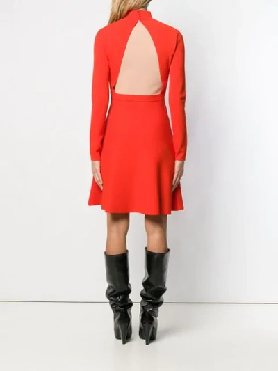 Shop Givenchy Turtleneck Skater Dress In Red