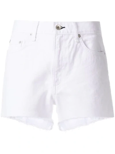 Shop Rag & Bone Frayed Hem Denim Shorts In White