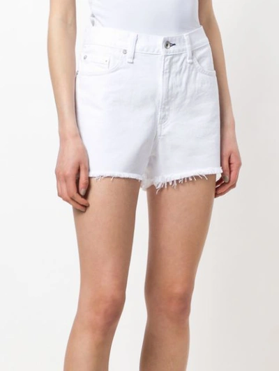 Shop Rag & Bone Frayed Hem Denim Shorts In White