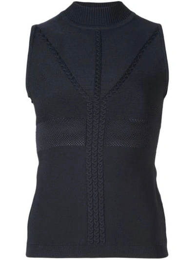 Shop Cushnie Panelled Knit Tank Top In Blue