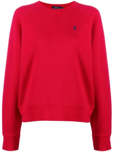 Shop Polo Ralph Lauren Jersey Sweater In Red