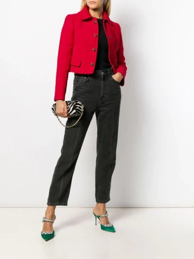 Shop Dolce & Gabbana Cropped Single-breasted Jacket In Red