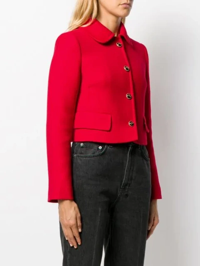 Shop Dolce & Gabbana Cropped Single-breasted Jacket In Red