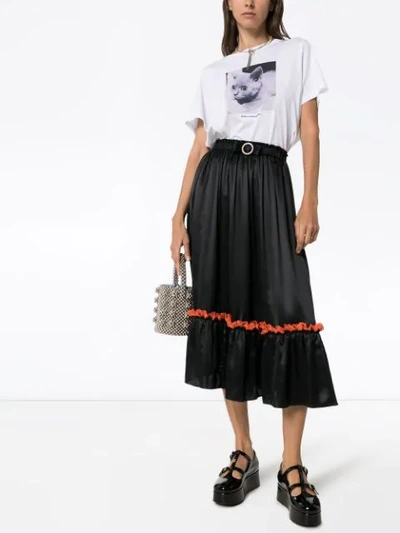 Shop Shrimps Lace Trim Midi Skirt In Black