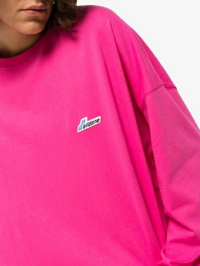 Shop We11 Done Well Done Patch Oversized Cotton Jersey Sweatshirt In Pink