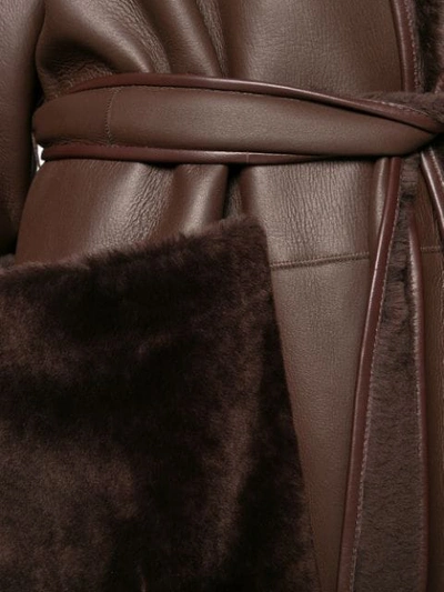 Shop The Row Belted Midi Coat In Brown