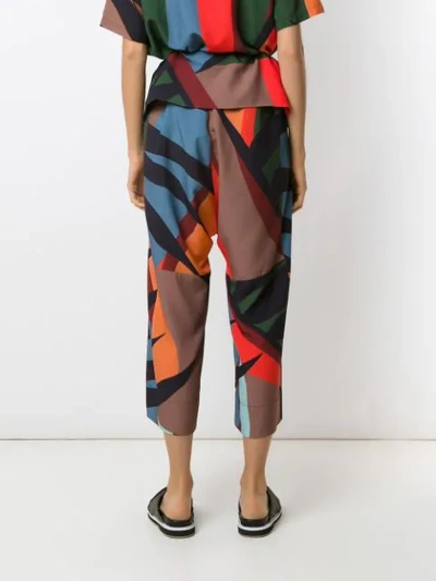 Shop Osklen Tropicolor Dropped Trousers In Multicolour