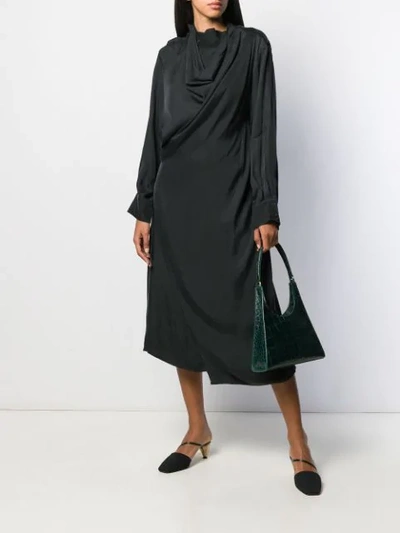 Shop Low Classic Cowl Neck Wrap Dress In Black