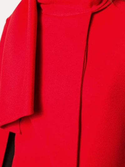 Shop Valentino Draped Collar Cape In Red