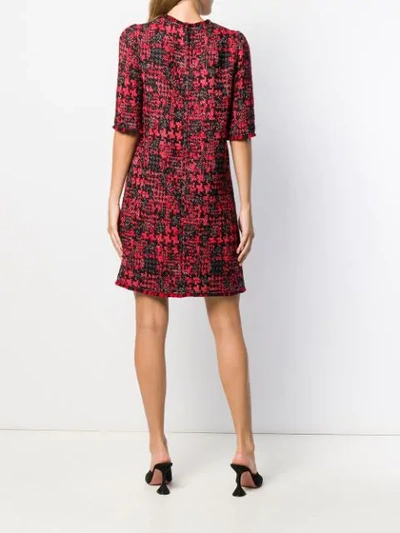 Shop Dolce & Gabbana Tweed Dress In Red ,black