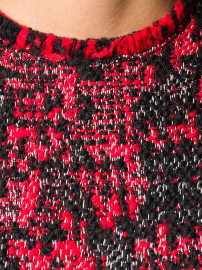 Shop Dolce & Gabbana Tweed Dress In Red ,black