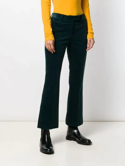 Shop Quelle2 Flared Corduroy Trousers In Green