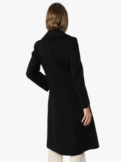 Shop Gucci Miltary Gg Wool Coat In Black