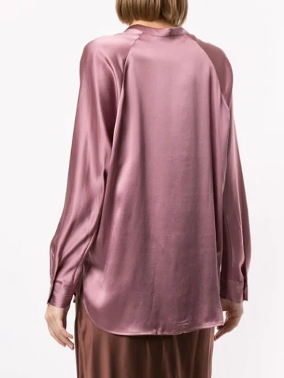 Shop Vince Relaxed-fit Long-sleeved Blouse In Purple